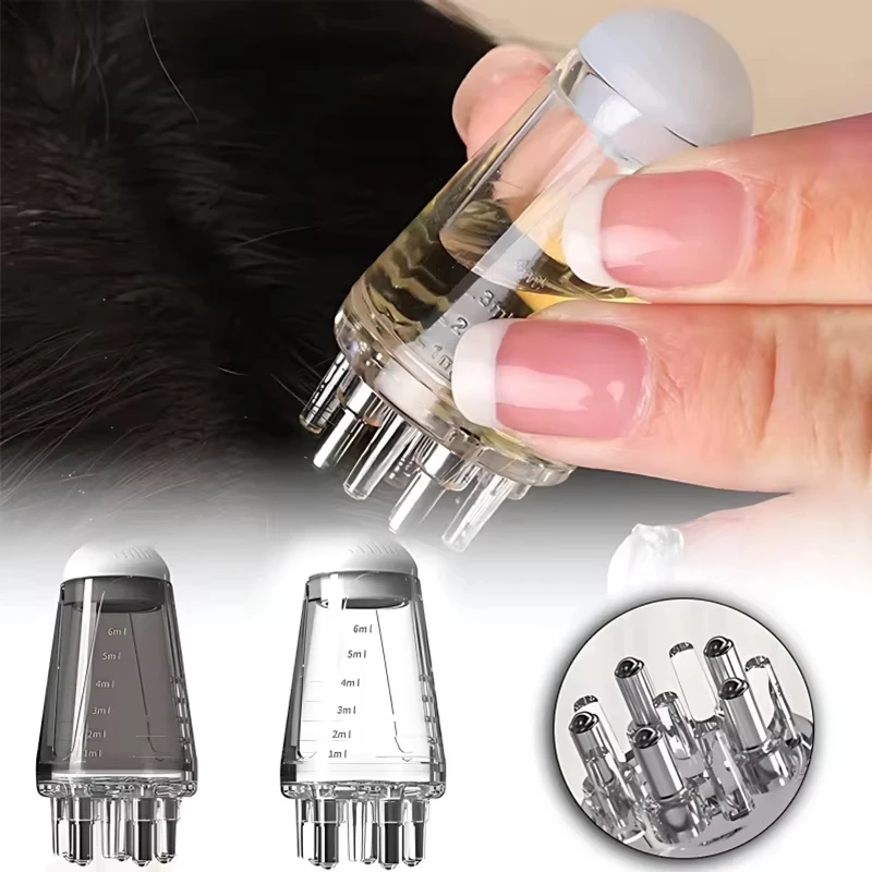 미니 휴대용 두피 마사지 빗, 액체를 사용하여 모발 뿌리에 빗질하는 도구, 오일 주입 롤러볼 어플리케이터 포함