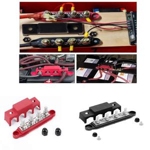 해양 자동차 RV 차량 트럭용 커버 250A 등급이 있는 4포스트 포지티브 네거티브 버스 바 배터리 배전 블록