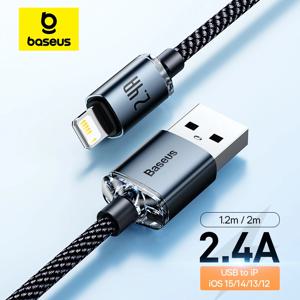Baseus USB 케이블, 아이폰 14, 13, 12 프로 맥스, X, XR, XS, 8, 7, 6s, 6, 아이패드용 고속 데이터 충전 충전기, USB 와이어 코드, 휴대폰 케이블