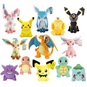 포켓몬 플러시 장난감 피카추 리자몽 인형 Gengar Squirtle Leafeon 봉제 인형 Espeon Glaceon Umbreon 부드러운 만화 장난감 어린이 선물