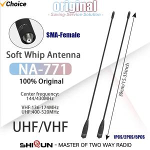 NA-771 소프트 휩 안테나 기존 Nagoya VHF UHF SMA-여성 Quansheng UV-K5(8) 워키 토키 UV-5R 라디오 용 고 이득 안테나