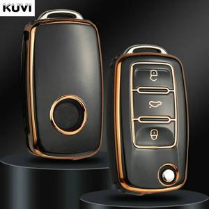 TPU 자동차 플립 키 케이스 커버 쉘 Fob 폭스 바겐 폭스 바겐 폴로 골프 Passat Tiguan 비틀 캐디 Eos Skoda Octavia Seat Leon Altea