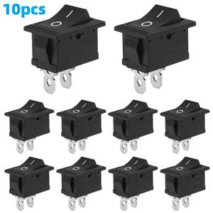10pcs 스냅인 보트 로커 스위치 토글 전원 SPST ON-OFF 2 핀 AC 250V 6A 125V 10A 자동차 자동 보트 용 2 핀 위치 스냅 스위치