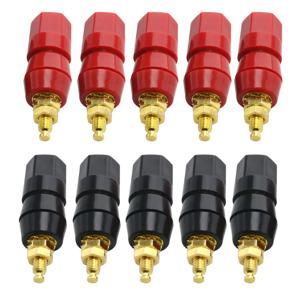 5쌍 터미널 레드 블랙 커넥터 앰프 터미널 바인딩 포스트 바나나 스피커 플러그 잭 어댑터 소켓