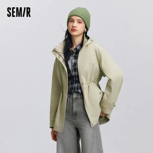 세미르 자켓 여성용 중간 길이 3중 보호 방풍 2025 신상 봄 통근 자켓 (아웃도어 및 데일리 웨어)