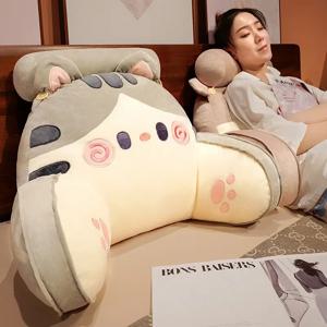 고양이 머리 모양 소파 쿠션 요추 베개 의자 등받이 휴일 선물 쿠션 낮잠 베개 등받이 지원 기능 포함