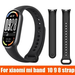 샤오미 미밴드 10 스포츠 스마트 팔찌 손목밴드 미밴드 8 9 교체용 실리콘 스트랩 액세서리