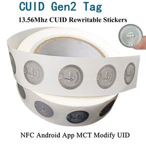 CUID 태그 Gen2 13.56Mhz 1K S50 RFID 전자 재기록 가능 스마트 키 NFC 복제 토큰 ISO14443 변경 가능한 스티커 IC 복제 배지