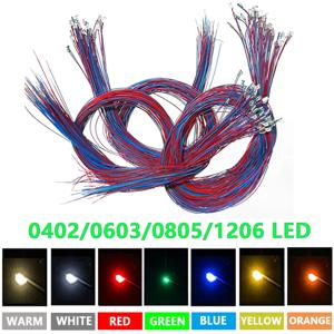10Pcs 0402 0603 0805 1206 SMD LED 램프 DIY 철도 모델 키트 장난감 빛 3V 30cm 방출 다이오드 Wram 흰색 빨간색 녹색 파란색 노란색