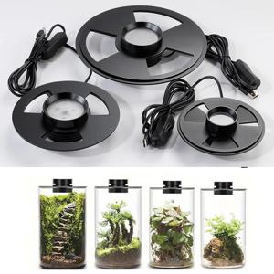 LED 이끼 식물 조명 - D10/12/15/20cm USB 에코 병 램프, 통풍 수경 수생 테라리움 성장 조명