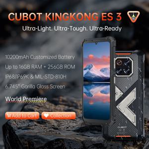Cubot 견고한 스마트폰 안드로이드 15 King Kong ES 3, 10200mAh 배터리, 최대 16GB+256GB, 6.745인치 화면, 120Hz, 48MP 카메라, NFC,GPS