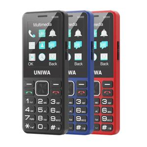 UNIWA V2000 4G 휴대폰 큰 버튼 듀얼 스크린 0.3MP 카메라 FM 라디오 키보드 1700mAh 배터리 원클릭 다이얼링 지원