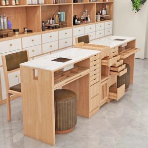 서랍이있는 간단한 복고풍 네일 테이블 먼지 수집기 디자인을 갖춘 트렌디 한 우아한 네일 테이블 Muebles Manicurista Furniture