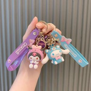 애니메이션 Sanrio 헬로 키티 키 체인 마이 멜로디 액션 인형 모델 PVC 키 체인 배낭 펜던트 선물
