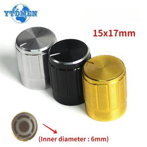 5PCS 전위차계 손잡이 알루미늄 손잡이 캡 직경 15MM 15x17mm 실버 골드 블랙 컬러 전위차계 로터리 컨트롤 손잡이 캡