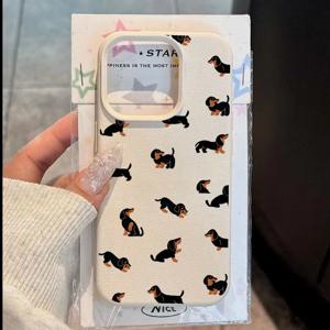 창의적인 미니멀리스트 닥스훈트 화이트 TPU 무광 케이스 아이폰 17 에어 16 15 14 13 12 11 프로 맥스 17프로 X XS XR 16E 커버 펀다