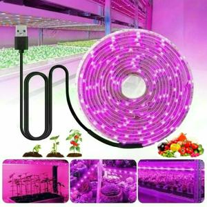 LED 식물 성장등 풀 스펙트럼 5V USB 성장등 스트립 1m-5m 2835 칩 LED 식물 램프 식물 꽃 온실 수경재배용