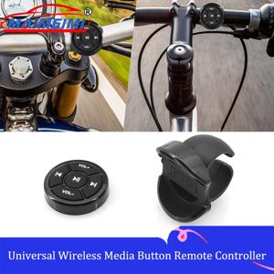자동차 오토바이 자전거 무선 블루투스 호환 리모컨 미디어 버튼 또는 브래킷 포함 IOS 안드로이드용 파란색 백라이트