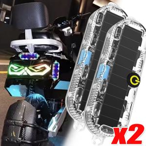 1/2개 태양광 경고등 자동차 후방 충돌 방지 브리딩 라이트 오토바이 전기차 LED 자동차 테일 플래싱 라이트