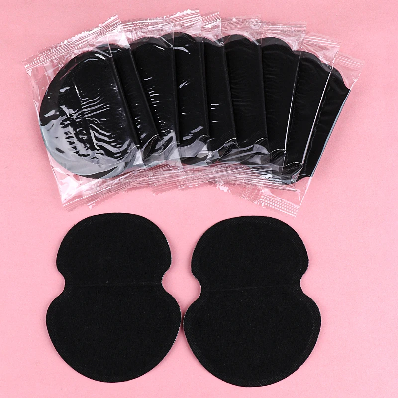 50/100개 블랙 땀 패드 일회용 겨드랑이 땀 방지 데오도란트 스티커 부직포 접착식 일회용 여름 패드