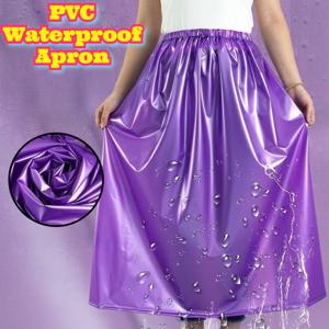 진주빛 PVC 방수 기름 방지 주방 앞치마 두꺼운 부드러운 내구성 착용 저항성 대형 설거지 요리용