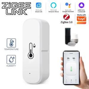 Zigbee 3.0 온도 및 습도 센서 실내 스마트 홈 모니터 앱 알림 Tuya Smart용 Alexa Google Home을 통한 음성 제어