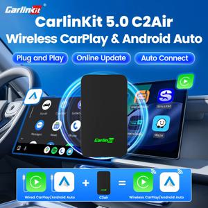 CarlinKit 5.0 C2Air 무선 어댑터 무선 카플레이 안드로이드 오토 플러그 앤 플레이 2.4Ghz&5.8Ghz WiFi BT 자동 연결 OEM 차량용