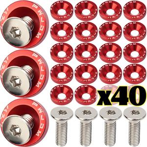 JDM 스타일 자동차 펜더 와셔 번호판 볼트 M6 나사 알루미늄 가스켓 엔진 베이 드레스업 키트 범퍼 패스너 개조