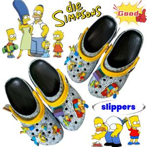 심슨 가족 애니메이션 주변기기, 남아 및 여아용 창의적인 만화 슬리퍼, 야외용 통기성 및 내마모성 샌들