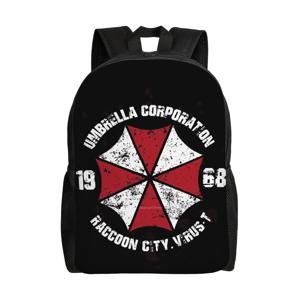 Umbrella Corporation Residents Evils 캐주얼 백팩 야외용 고등학교 작업용 데이팩 남성용 여성용 대학용 숄더백