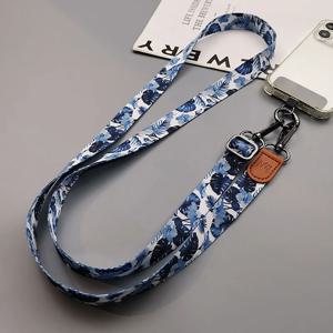 열대 패턴 크로스바디 휴대폰 매는 밧줄 스트랩 모든 전화 케이스에 대한 범용 가스켓이 있는 목에 매달려 있는 휴대폰 매는 밧줄