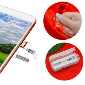 SIM 카드 제거 바늘핀 & 분실 방지 트레이 참 키체인 스플릿 링-휴대폰 SIM 카드 보관 케이스 이젝터 도구 바늘