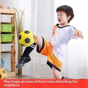 1PC PU 폼 축구 세트 - 가정 기술 개발을 위한 네트백이 포함된 3가지 색상의 고탄성 무소음 실내 연습용 공