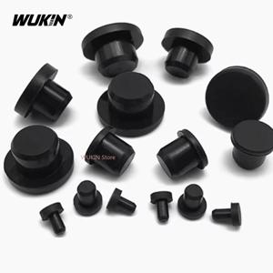실리콘 고무 홀 플러그 블랙 솔리드 블랭킹 엔드 스토퍼 T자형 원형 캡 나사형 커버 2MM-14MM 사이즈