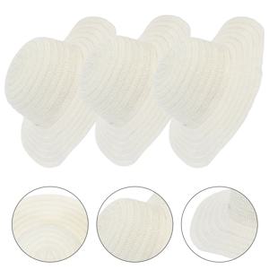 3개 미니 밀짚모자 DIY 공예 장식 사진 소품 홈 데코레이션 작은 모자 인형의 집 미니어처 장면용 밀짚모자 장식품