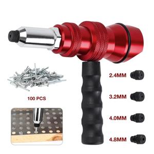 업그레이드된 리벳건, 2.4mm-4.8mm 리벳용 전동 리벳건, 가정용 무선 리벳건 드릴링 도구, 탈착식 플라스틱 손잡이 포함