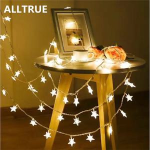 ALLTRUE 1/2M LED 스타 문자열 조명 LED 요정 조명 크리스마스 웨딩 장식 조명 AA 배터리 작동 반짝임 조명