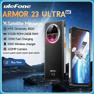 Ulefone Armor 23 Ultra 5G, 위성 메시지, 120W +55W 무선 충전, 512GB ROM 24GB RAM, 64MP 야간 카메라, 6.78