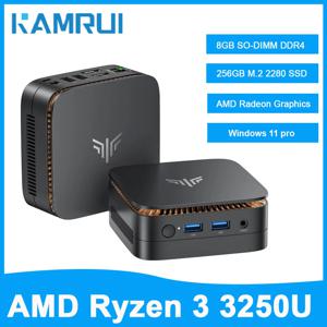 KAMRUI 미니 PC Ryzen 3 3250U 8GB DDR4 256GB SSD 소형 데스크탑 컴퓨터 Windows11 Pro WiFi5 4K 듀얼 디스플레이 가정 및 사무실용