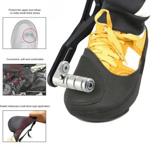 오토바이 신발 기어 변속기 보호대 미끄럼 방지 방수 블랙 기어 변속기 경량 부츠 커버 변속기 보호대