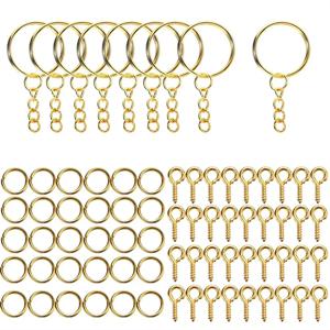 110Pcs 키 체인 오픈 점프 반지 눈 핀 쥬얼리 DIY 에폭시 수지 열쇠 고리 열쇠 고리 펜던트에 대한 액세서리 키트 만들기