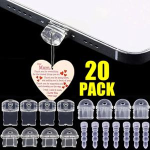 20-1Pcs DIY 안티 먼지 플러그 충전 포트 보호기 스토퍼 캡 커버 ISO 마이크로 3.5MM 잭 유형 C 플러그 아이폰 삼성