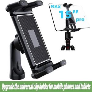 삼각대 모노포드 유니버사 홀더 마운트, 7인치 - 15인치 태블릿 아이패드, 4인치 - 7인치 접이식 스크린/직선 패널 폰과 호환되는 스탠드