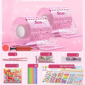 애완 동물 나노 접착제 반죽 음악 양면 테이프 블로우 버블 나노 테이프 버블 블로잉 감압 장난감 스티커 풀 세트