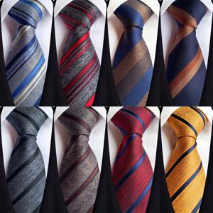 남자를위한 새로운 8CM 망 넥타이 스트라이프 줄무늬 넥타이 신랑 자카드 짠 넥타이 남자 비즈니스 웨딩 파티