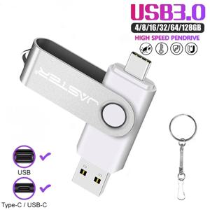 고속 USB 3.0 유형 C USB 플래시 드라이브 128GB 무료 키체인 Pendrive 64GB 오렌지 2 in 1 USB 스틱 32GB 16GB 비즈니스 미니