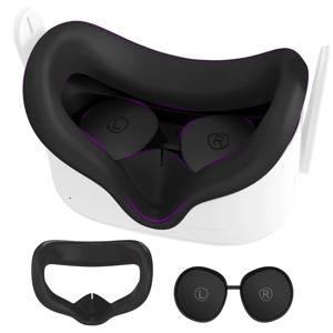 렌즈 커버가 포함된 Oculus Quest 2용 페이스 패드 커버 보호 장치 Meta Quest 2 VR 액세서리용 세척 가능한 VR 실리콘 커버