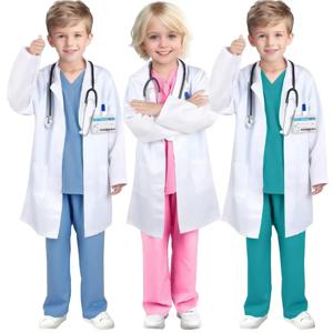 과학 실험 수술 가운 의료용 흰색 코트 의사 간호사 유니폼 파티 코스프레 의상 간호 코스튬
