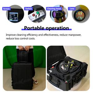 MAVWAVE 미니 펄스 레이저 세척기 휴대용 소형 배낭 100W 광섬유 표면 페인트 녹 산화물 제거 레이저