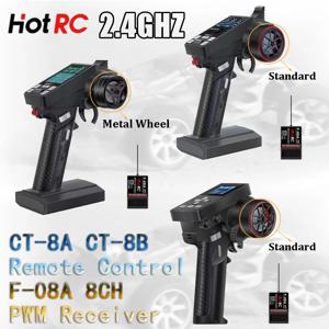 HotRC CT8A CT8B 2.4Ghz 8채널 무선 시스템 송신기 리모컨 300M 범위 F-08A 수신기 RC 트럭 자동차 배 탱크용